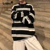 Maglioni da uomo Moda Coreana a righe Harajuku Streetwear Maglione lavorato a maglia oversize Autunno Inverno Casual Pullover allentato Top Maglioni 230906