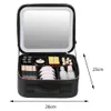 Spiegels Compacte spiegels Smart LED-cosmetica-etui met spiegel Reismake-uptassen Grote capaciteit Modieus Eenvoudig PU-leer Casual voor weekend