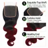 Synthetic Wigs 10A gelombang tubuh Ombre rambut manusia 1B 350 bundel jalinan dengan 1B 99J penutup Remy 230905