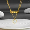 Anhänger Halsketten 316L Edelstahl Mode Edlen Schmuck 2-lagige Gänseblümchen Liebe Herz Muscheln Charme Kette Choker Anhänger Für Frauen