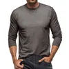 Мужские футболки Trashier, однотонная мужская модная весенне-летняя повседневная рубашка с длинными рукавами и v-образным вырезом, однотонная рубашка на спине