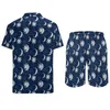 Męskie dresy słoneczne księżyc męskie zestawy gwiazdy drukuj swobodny szorty koszulki wakacyjne zestaw nowatorski garnitur graficzny krótkie rękawy duże ubrania