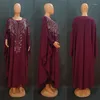 Casual Dresses Maxi Dress Women Embroidery Diamond Loose Summer Muslim Fashion Elegant 2 Piece Set Long Female