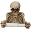 Dekorativa föremål Figurer Creative Skull Staty Roll Paper Holder Wall Mount Harts Sculpture Home Desk Deced Decor Gift Halloween Party Decoration Drop 230905