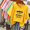 여자 플러스 사이즈 TSHIRT 100면 티셔츠 L6XL TSHIRT 짧은 소매 여성 최고 여름 편지 인쇄 부부 V 초대 셔츠 230906