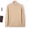 Męskie swetry okrągłe szyi Diamentowy pszenica Pullover jesień/zima kaszmirowa solidna sweter zachodnia bluzka