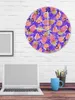 Wall Clocks Purple Tropical Fruit Pineapple Plant Palm Leaves Luminous Pointer Clock Home Ornaments Round Living Room Decor