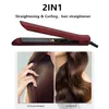 Hair Straighteners 2 1 Ceramic Flat Iron Professional Electric Straightener Curler Tourmaline Straighting Curling Corrugation 230906