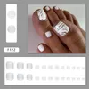 偽の爪24pcs/set toes for toesアクセサリーかわいいハートヒョウの花バタフライ印刷フェイクオングルプレスオンネイル