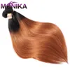 Haarbulk Monika Lurus Bundel Rambut Ekstensi T1B 30 Ombre Tidak Manusia 3 4 Buah Brasil menenun 230905