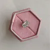 Anelli a grappolo RandH 10,7 mm 3,5 CT Taglio smeraldo allungato Anello in oro bianco giallo massiccio 18 carati Anello di alta gioielleria 750 585 Engagent da donna