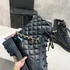 Designer Women Boots Plateforme Diamond Chunky Heel Martin Boot authentique Chaussures en cuir en cuir déserts hiver