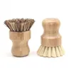 Cepillos de limpieza Cepillo de madera redondo Manija Olla Plato Hogar Sisal Palma Bambú Tareas de cocina Rub 0415 Entrega de gotas Hogar Jardín Housek DHPPK