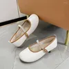 Dress Shoes Women's Flats White Wedding Pearls Mary Jane For Female Boat String Bead Sweet Ladies Shoe Spring Autumn