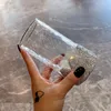Copos de vinho strass copo de água de vidro transparente diamante suco de leite canecas de café sobremesa drinkware bebida fria copos de coque presentes 300ml