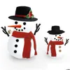 Christmas Decorations 16 Pcs/Set Winter Party Kids Toys Diy Snowman Making Decorating Dressing Kit Holiday Decoration Gift Make A To Dhrem