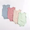 Barboteuses Fibre de bambou bébé barboteuse à glissière bébé garçon fille vêtements né Onesie bébé combinaison solide à manches longues bébé vêtements 0-18 M 230905