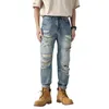 Jeans pour hommes Arrivent Summer Hommes Ripped Hole Vintage Coupe régulière Lavé Slim Casual Mode Pantalon élégant