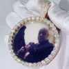 تمرير اختبار الماس 2.5 "عرض مويسانيت الماس المثلج الذهب الوردي المثلج قلادة صورة مخصصة