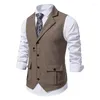 Men's Vests CHCS-M88-WB European And American Style Spring Clothing Business Waistcoat With Buckle Retro Suit