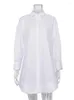 Damesblouses Tossy Wit Losse modeoverhemden voor dames Doorzichtig patchwork vest Jas revers Slanke oversized blouse met lange mouwen