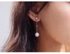 Boucles d'oreilles pendantes mode mignon fil d'oreille couleur argent femme cristal autrichien longue goutte perle bijoux Brincos