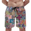 Men's Shorts Blue Mandala Print Gym Vintage Floral Sports Surf Board Short Pants Quick Drying Custom Plus Size Beach Trunks