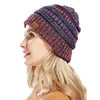 Mode queue de cheval bonnet pour les femmes hiver chaud bonnet queue doux extensible câble tricot désordre haut chignon chapeau chaud gros bonnet chapeaux