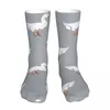 Chaussettes pour hommes Mode Mâle Hommes Femmes Crazy Pekin Duck Gris Animal Graphique Chaussette Printemps Été Automne Hiver