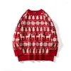 Maglioni da uomo Retro Natale Inverno 2023 Uomo Pullover a righe Harajuku Coppie maglione lavorato a maglia Maschile Streetwear Abbigliamento Hip Hop