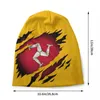 Baretten Isle Of Man Vlag Motorkap Hoed Gebreide Hoeden Mannen Vrouwen Cool Unisex Warme Winter Mutsen Cap