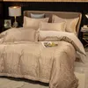 Set di biancheria da letto di lusso in cotone Home el Set jacquard tinta unita doppio queen king size copripiumino lenzuolo federa 3 4 pezzi sw 230906