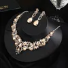 Halskette Ohrringe Set Modisches vielseitiges Abendkleid Luxus Kristall Edelstein Kragen Damen Braut Hochzeit Accessoires