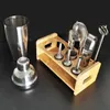 Verres à vin 10pcs / Set 750ml Cocktail Shaker avec support en bois Barman Bar Outils Shakers 230906