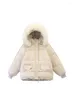 Women's Trench Coats 2023 Winter Big Fur Collar Hooded Down Thick Warm Parkas Female Loose Outerwear Jacket Women Cotton Padded Parka Coat