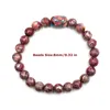 Strand 1 Pc conception de mode Rose jaspe impérial 8mm perles rondes Bracelet élastique pour femme homme port quotidien