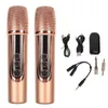 Микрофоны Mikrofon nirkabel genggam 2 4G pengurang kebisingan Stereo efek suara sistem mikrofon tanpa kabel 230905