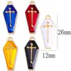 Charms 10pcs Fashion Cross Coffin Hook Pendant Punk Style Metal Drop Oil DIY Earring Bracelet Necklace Jewelry Making Findings