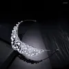 Pinces à cheveux accessoires de princesse haut de gamme cuivre Zircon perles couronnes diadème de mariage coiffure Fine métal brillant bijoux pour femmes classique