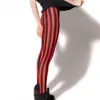 Women's Leggings Women Stripe Slim Skinny White Black Red Rose Yellow Striped Spring Summer Running Gym Stretchy Pants Trousers