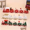 Décorations de Noël Train en bois Ornement Décoration pour la maison Père Noël Cadeau Jouets Artisanat Table Déco Navidad Noël 2021 Année Drop Dhyuz