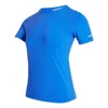 Camisas activas Camiseta para Mujer Ropa de Yoga de Verano Suelta Cuello Redondo Entrenamiento Deportivo Manga Corta Secado rápido al Aire Libre Correr Profesional Fitness