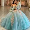 2024 Robes de bal Quinceanera Robes Cendrillon Hors Épaule 3D Fleurs Cospllay Robe De Bal Formelle Sweet 16 Robe De Bal Mascarade