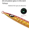 Luya Bionic agudos que brilham no escuro peixe chumbo balanço lento pesca marítima que brilha no escuro pesca noturna barco de pesca pesca cinturão de cavala espanhola isca de pesca de peixe