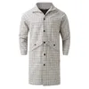 Men's Jackets Men Slim Winter Coat Lapel Long Sleeve Plaid Jacket Double Breasted Vintage Thicken Sheepskin Man Pocket