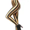 Women's Leggings Women Stripe Slim Skinny White Black Red Rose Yellow Striped Spring Summer Running Gym Stretchy Pants Trousers