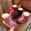 Boots Snow Boots For Girls Winter Children Plush Warm Shoes Fashion Kids Princess Glitter Baby Non-Slip Toddler Shoes 230905