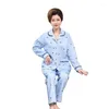 女性用の女性用スリープウェアクリップコットンパジャマ濃い温かいスーツ花柄の家庭服ロングスリーブカーディガンエレガントな女性ピジャマ