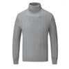 Herrtröjor Fashion Turtleneck Vintage tröja 2023 Autumn Winter Rands Business Casual Män stickade jumper