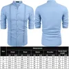 Fatos masculinos Cuban Guayabera Camisas Linho Casual Manga Longa Botão Camisa Camisa Colarinho Verão Praia Tops 230906